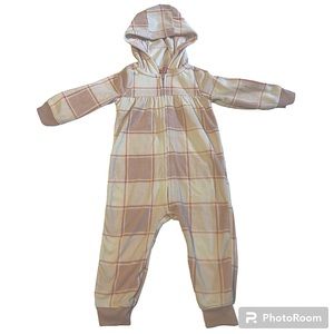 Carter’s 12M Pink Plaid Fleece Romper/Jumpsuit